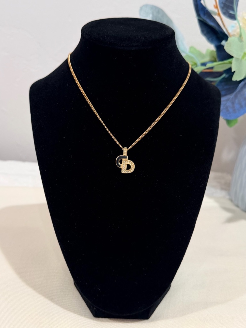 Christian Dior CD Enamel & Crystal Necklace - Picture 9 of 11